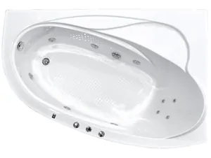 Ванна угловая BACH 150х100 Система 3"А" гидромассаж+спинной, каркас , правая