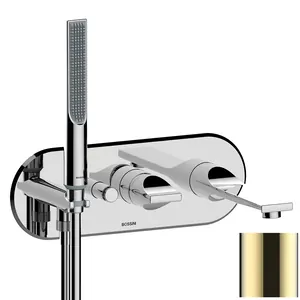 Смеситель для ванны/душа Bossini Z00554021 встраиваемый, длинный излив, внеш.часть, золото
