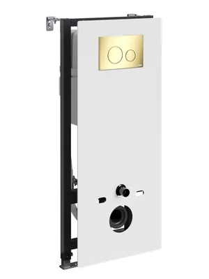 Инсталляция для унитаза WasserKRAFT с клавишей смыва, цвет: золото/белый 20TLT.010.ME.WH.PG02