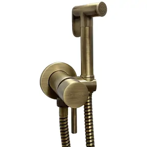 Гигиенический душ Giulini FSH25BR однорычажный смеситель, лейка, шланг, цвет: бронза