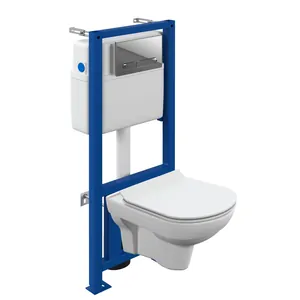 Инсталляция Cersanit LINK PRO+клавиша смыва ESTETICA пластик, хром+ Унитаз CITY CO DPL EO slim 64121