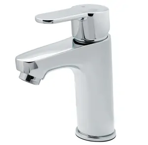 Смеситель для умывальника Swedbe 1810 однозахватный, закругленная ручка, цвет: хром