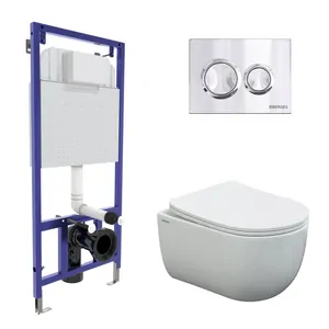 BERGES комплект инсталляция NOVUM525, клавиша смыва хром глянец О3, унитаз VENTAS с сиденьем 043241