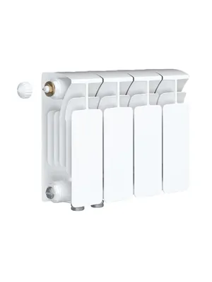 Радиатор биметаллический Rifar Ventil BVL 200 нижнее левое подключение, 4 секции, 400 Вт