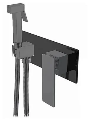 Смеситель Boheme 147-BB.2 встраиваемый, с гигиеническим душем, однозахватный, черный