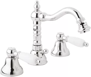 Смеситель CEZARES BBS2-01-Bi для биде на 3 отверстия, донный клапан, хром/ручки белые