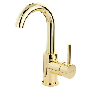 Смеситель для раковины Migliore GOLD однозахватный, с донным клапаном, золото 31541