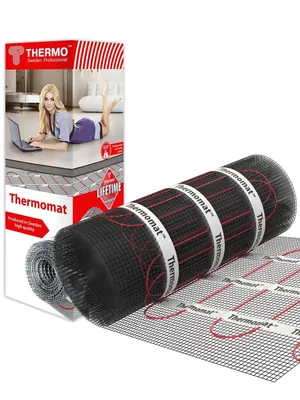 Теплый пол Thermomat -130 0,6 м2, 130Вт/м2, 0,5м х 1,2м, 78Вт, без регулятора, под плитку