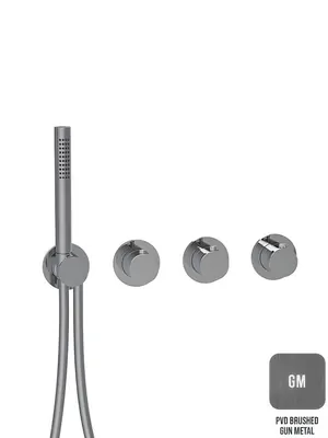 Смеситель для душа Almar термостат. встраиваемый на 2 потребителя, цвет оружейный металл брашированный E180433.GM