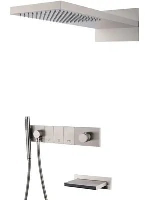Душевая система Boheme 132-2-NB встраиваемая, излив, верхний/ручной душ, никель браш