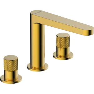 Смеситель WasserKRAFT 8235 для раковины, двухзахватный, матовое золото