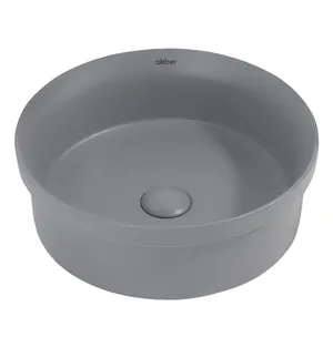 Раковина накладная ABBER Вequem d400 без отв. под смеситель и перелив,серый мат. AC2103MG
