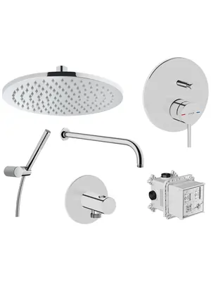 Душевой набор Vitra со встроенным смесителем, верхним и ручным душем, хром A49266EXP
