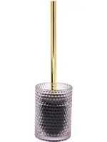 Ёрш для унитаза RIDDER 2166413 напольный, нерж. сталь/стекло, цвет: золото/колба фиолетовая