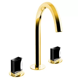 Смеситель Fantini на раковину трехсекционный с донным клапаном, излив 180мм,золото 2901N404S