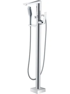 Смеситель Boheme 379 для ванны/душа, напольный, однозахватный, с ручным душем, хром