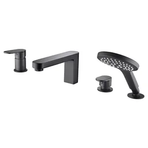 Смеситель на борт ванны WasserKRAFT Elbe 7455 на 4 отверстия, черный