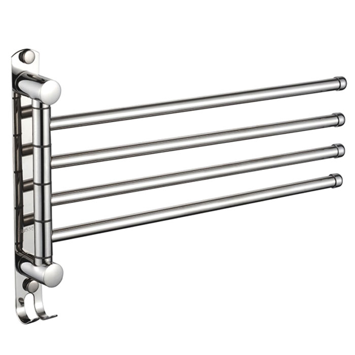 вешалка LEDEME SUS304 4-я д/полотенца поворотная с 2-мя крючками L70114