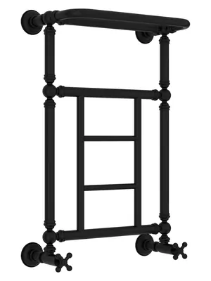 СУНЕРЖА 1452 Полотенцесушитель 660х400 чёрный матовый,с полкой, нижнее подкл. 31-0282-6640