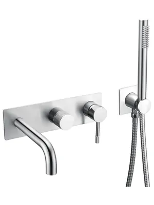 Смеситель Boheme 464-3-CR для ванны/душа, встраиваемый, однозахватный, с ручным душем, хром