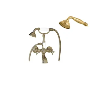 Смеситель CEZARES LORD-VD-02-M для ванны, двухзахватный, ручной душ, бронза/ручки бронза