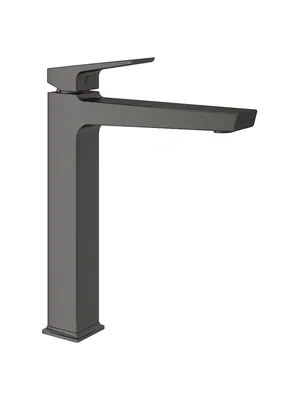 Смеситель для раковины Aqueduto CLA0345 однозахватный, высокий излив 205мм, сталь оружейная