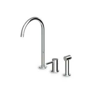 Смеситель для кухни Zucchetti ZP6278 с поворотным изливом, отдельная лейка с душем, хром