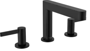 Смеситель Hansgrohe 76033670 для раковины 110, 3 отверстия, слив.клапан Push-Open, мат.черн