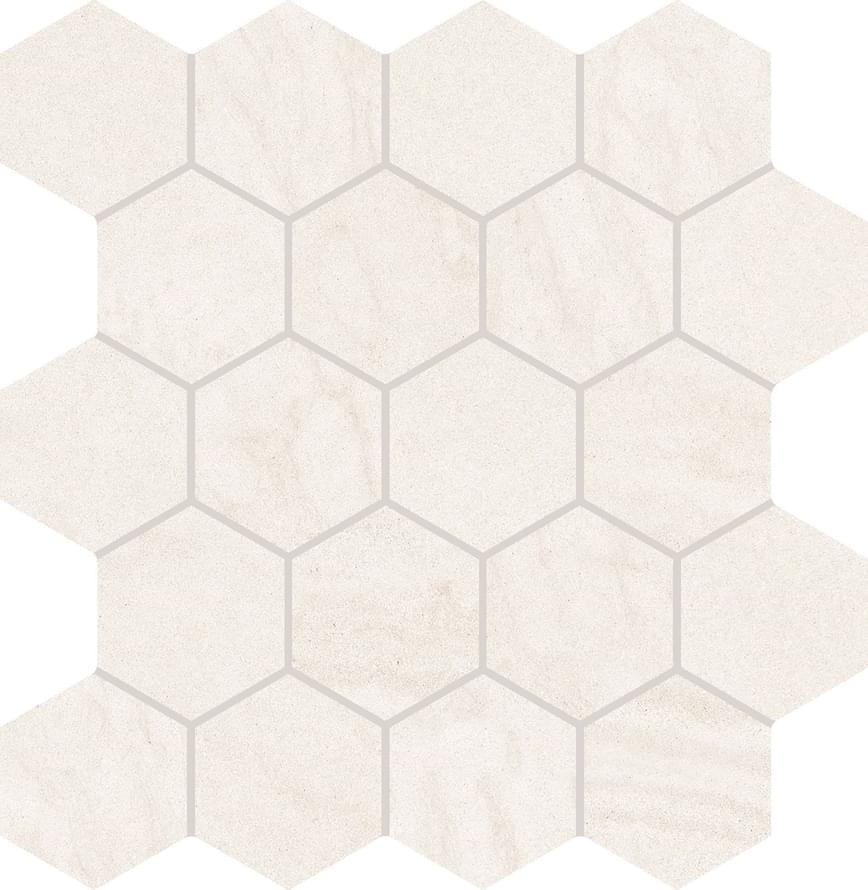 мозаика Varana Stone Mosaico Hexagon Cross Cut White Silktech 29.3x30