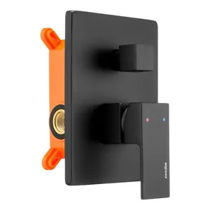 Смеситель для ванны/душа Swedbe Platta 5519B встраиваемый, однозахватный, на 2 выхода, черный мат