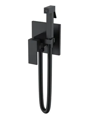 Смеситель Boheme 477-B с гигиеническим душем, встраиваемый, однозахв, с держателем, черный