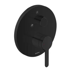 Смеситель Duravit встраиваемый с переключ.,накидка круг, перепускной клапан, черный матовый C15210012046
