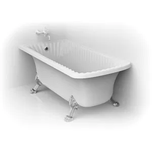 Ванна MIGLIORE ANG 174x83 на 4-х лапах "LEONE" STANDART установка к стене, белая/хром 27005