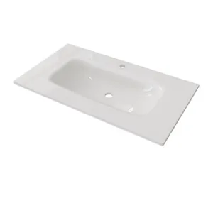 Раковина для тумбы Caprigo Милано 85 (860х473) стеклянная без бортика, белая OW15-14312-R811