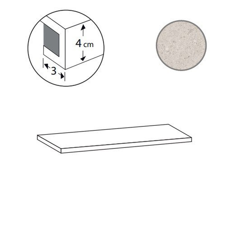 Sant Agostino Silkystone CSAGASES12 Ang Gradone Sx Greige 33x120 матовая