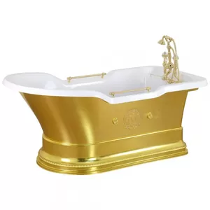 Ванна MIGLIORE 180x87 золото, на подиуме золото + 2 декора "MIGLIORE" 26351