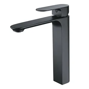 Смеситель для умывальника WasserKRAFT 7403H однозахватный, высокий излив 207мм, черный матовый