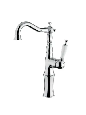 Смеситель для раковины Migliore высокий, ручка белая, хром 19133 (ML.OXF-6317.BI.CR)