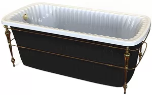 Ванна MIGLIORE 174x83 console черная панель, фурнитура золото 24382