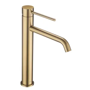 Смеситель для раковины Swedbe 2715GO однозахватный, излив 191 мм, цвет золото