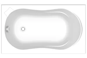 Ванна акриловая BAS 1200х700 прямоугольная, каркас, без слива-перелива, цвет: белый: белый