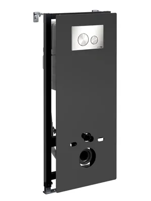 Инсталляция для унитаза WasserKRAFT с клавишей смыва, цвет: никель/черный 20TLT.010.ME.BL.BN02