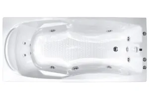 Ванна прямоугольная BACH Исланд 180х80 Система 3, гидромассаж+спинной, подсветка, каркас