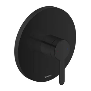 Смеситель Duravit для душа встраиваемый однозахватный, накладка круг, черный C14210010046