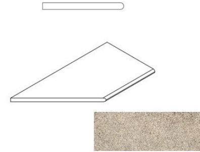 Everstone X2 Border Desert Round Left 60X30 антислип фактурная структурированная