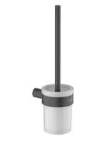 Ершик для унитаза Aquatek AQ4410MB подвесной, стекло матовое, цвет: черный матовый