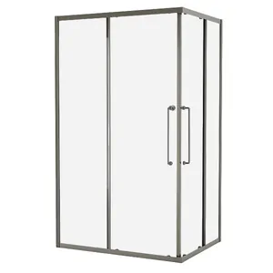 Душевой уголок CEZARES (900х1200х2000) -304-AH-2-120/90-C-GM стекло прозрачное/оруж.сталь