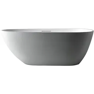 Ванна из искусственного камня Abber Dortmund (1700x750) отдельностоящая, слив-пер, белая мат AM9911