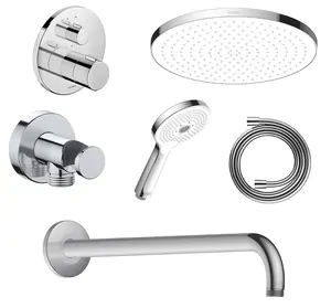 Душевая система Duravit Shower Chrome 110 встраиваемая, термостат, верхний душ/ручной душ, хром
