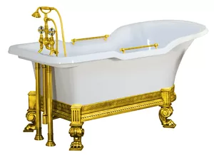 Ванна MIGLIORE 180x87 на лафете МЕАНДР , слив-перелив/ручки золото 26342